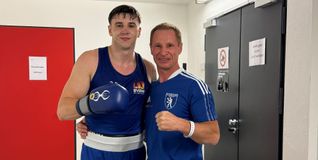 Erik Wünsch und Trainer Viktor Deisling kurz vor dem Halbfinalkampf.